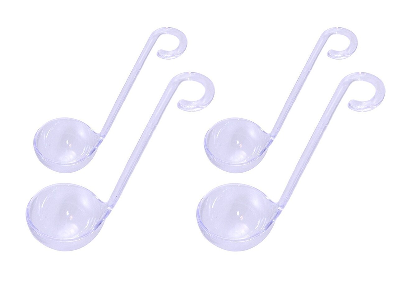 Chef Craft Plastic Mini Dressing / Sauce Ladles in 2 Sizes, Set of 4, Clear